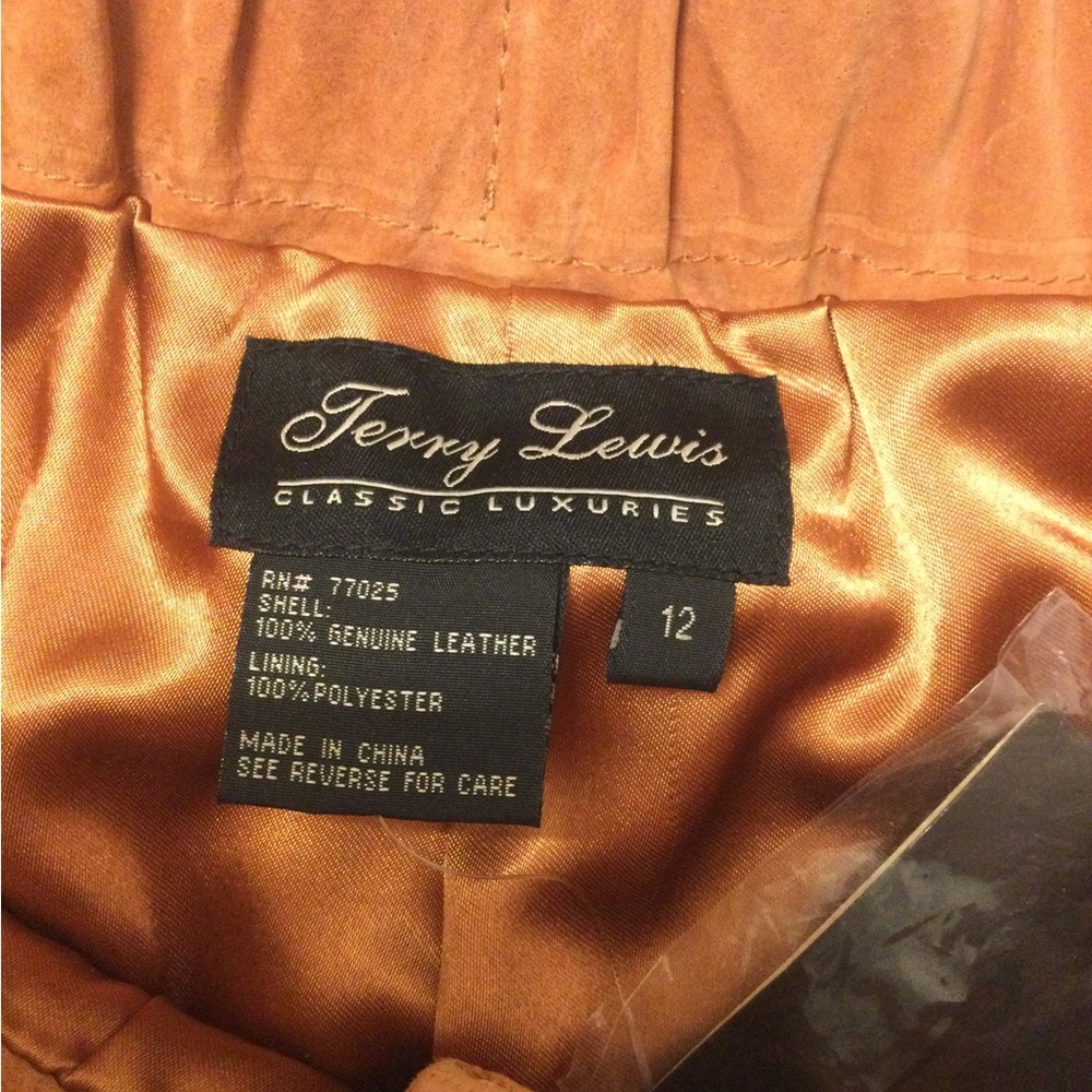 Rare NWT Terry Lewis Classic Luxuries Leather Suede Pants Brass Hardware - Picture 4 of 8